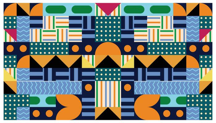 Seamless African pattern with geometric elements in retro memphis style. Tribal vector ornament. Ethnic carpet with chevrons. Aztec style. Ancient interiors. Modern rugs.