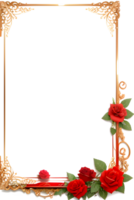 Rose Golden Border Frame PNG Image Transparent Background Ai Generative