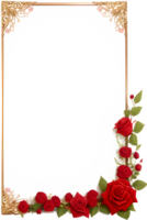 Rose Golden Border Frame PNG Image Transparent Background Ai Generative