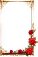 Rose Golden Border Frame PNG Image Transparent Background Ai Generative