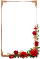 Rose Golden Border Frame PNG Image Transparent Background Ai Generative