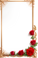 Rose golden Rand Rahmen png Bild transparent Hintergrund ai generativ