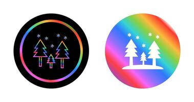 Snowing in trees Vector Icon