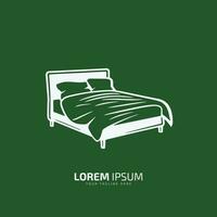 Bed logo ideas bed vector bed icon isolated on green background