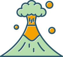 icono de vector de volcán