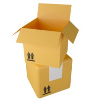 stack van pakket doos clip art vlak ontwerp icoon geïsoleerd Aan transparant achtergrond, 3d geven logistiek en levering concept 2 png