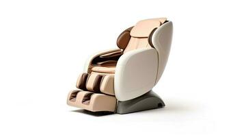 A Modern massage chair isolated on white background. electric massage chair. Generative Ai photo