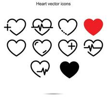 Heart vector icons, vector illustration.