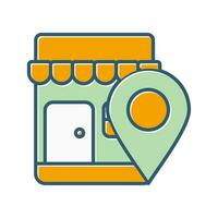 icono de vector de ubicación de tienda