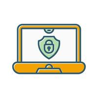 Laptop Security Vector Icon