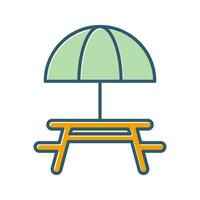 icono de vector de mesa de camping