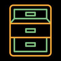 Filing cabinet with open door Vector Icon