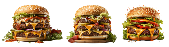 Isolated Cheeseburger with Transparent Background - Perfect for Graphic Design and Compositions, Ai generative png