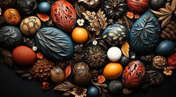 Easter decorative eggs arrangement photo