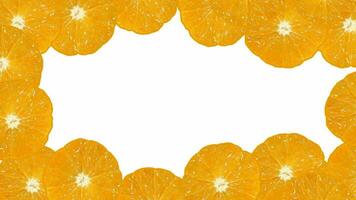 Hintergrund mit ziehen um Orangen auf das Weiß video