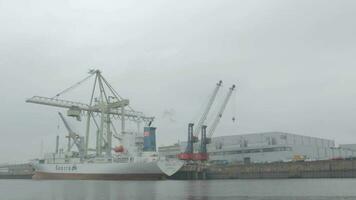 Unloading the cargo ship video