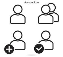 Account icon, vector illustration.