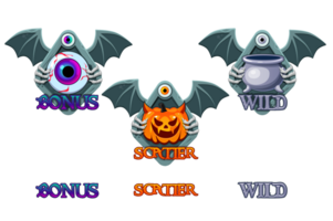 Set Halloween icons for slots, bonus, scatter and wild. png
