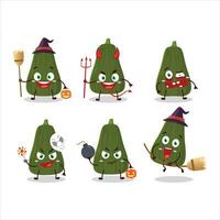 Halloween expression emoticons with cartoon character of squash vector