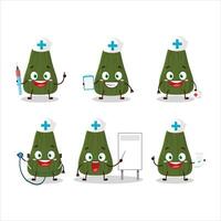 Doctor profession emoticon with squash cartoon character vector