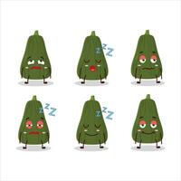 Cartoon character of squash with sleepy expression vector