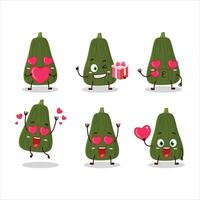Squash cartoon character with love cute emoticon vector