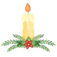 Christmas Candles and poinsettia png