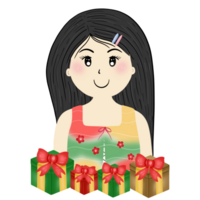 The girl with Christmas day png