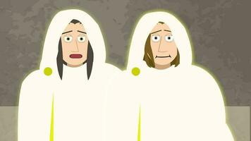 Cartoon Bible Illustration of angels appeared in Jesus' tomb video