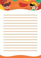 Printable Blank Page Template For Notes vector