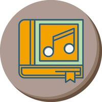 icono de vector de libro de música