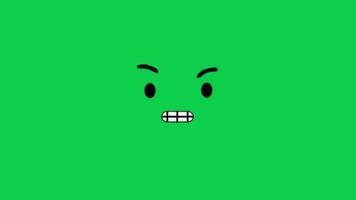 Cartoon character Pain face expression animation isolated on green screen background video