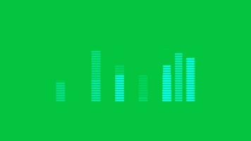 Audio music equalizer level bar animation isolated on green screen background video