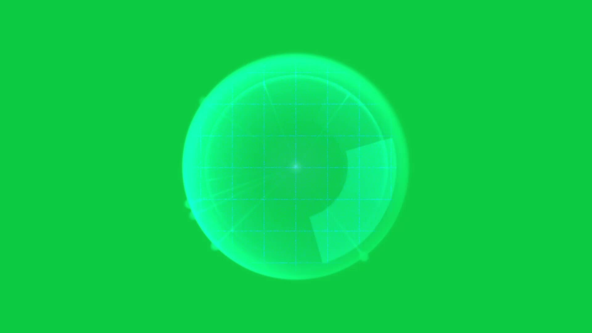 Radar scan HUD technology animation effect overlay isolated on green ...