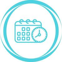 Calendar with clock Vector Icon