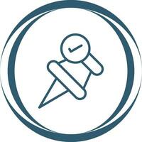 Pushpin with checkmark Vector Icon