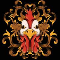 Rooster head vector illustration