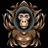 Monkey head vector illustration