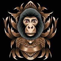 Monkey head vector illustration