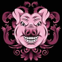 Pig head vector illustration