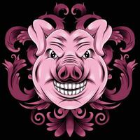 Pig head vector illustration