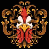 Rooster head vector illustration