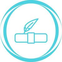 Quill pen with scroll Vector Icon