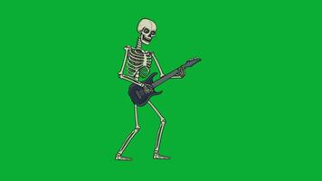 Halloween animiert Skelett mit Gitarre video