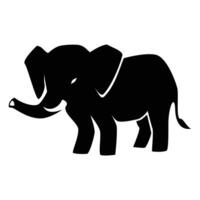 black elephant silhouette design. Africa animal sign and symbol. vector