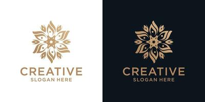 Floral ornament logo design abstract vector