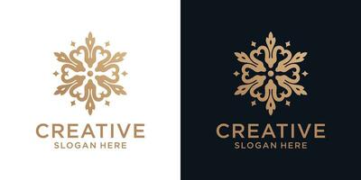 Floral ornament logo design abstract vector