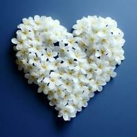 corazón desde blanco flores símbolo amor. elegante diseño. ai generado foto
