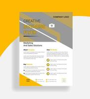 Creative business flyer template layout design in bright color. vector