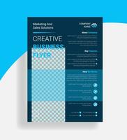 Creative business flyer template layout design in bright color. vector